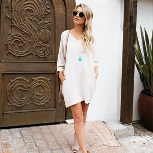 VICI Desert Willow Linen Pocketed Shift Dress